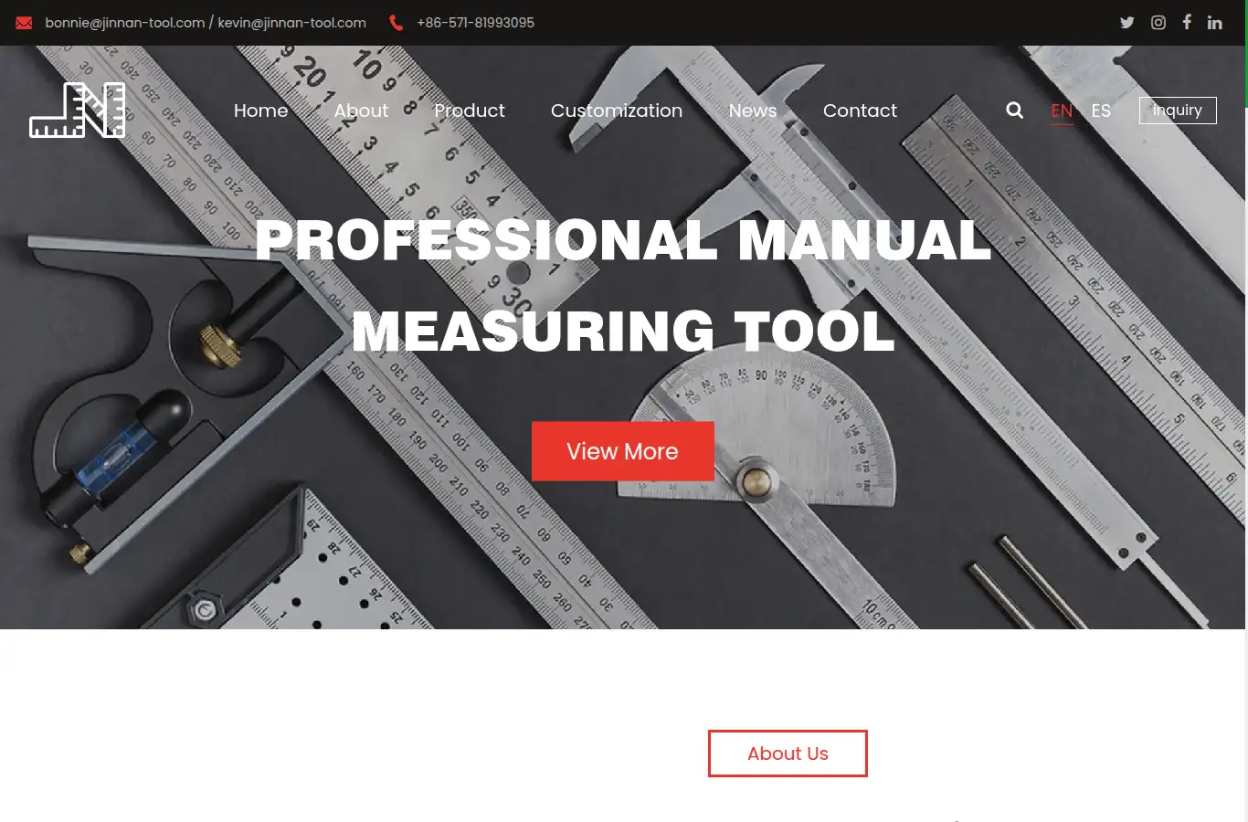 jinnan-tool.com homepage screenshot