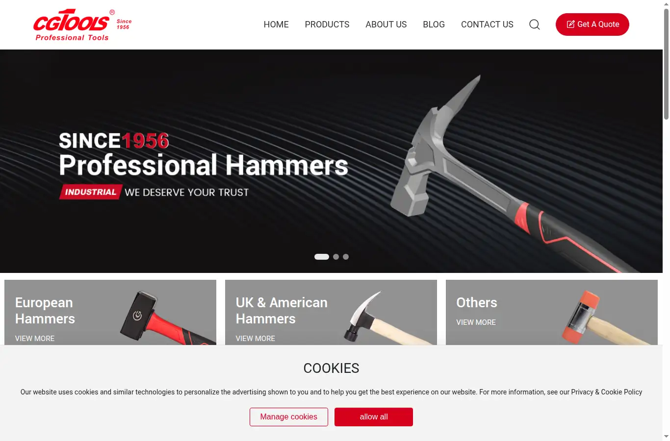 cg-tools.com homepage screenshot