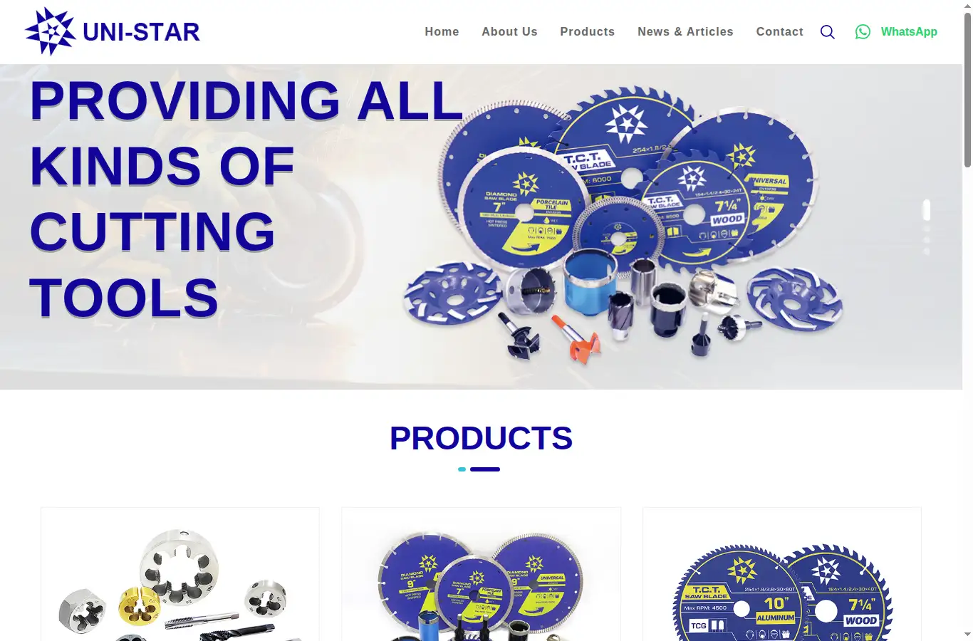 unistar-tools.com homepage screenshot