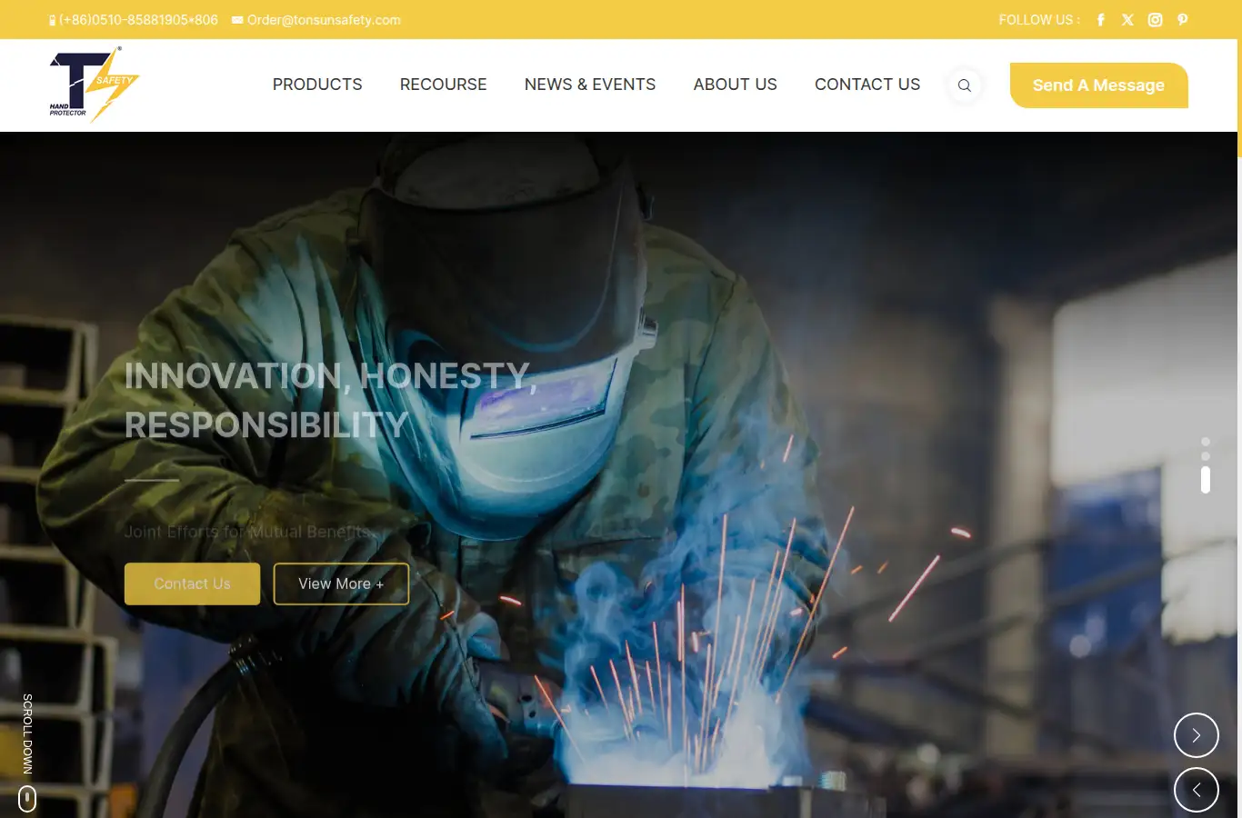 tonsunsafety.com homepage screenshot