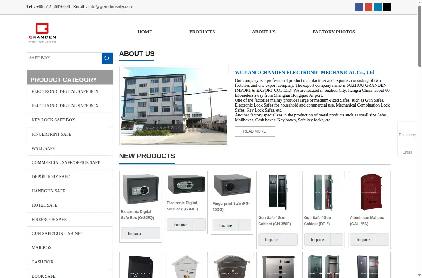 grandensafe.com homepage screenshot