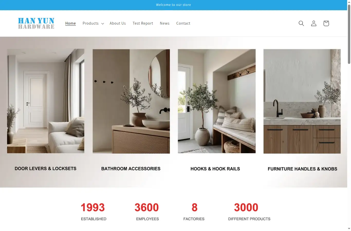 hanyun-hardware.com homepage screenshot