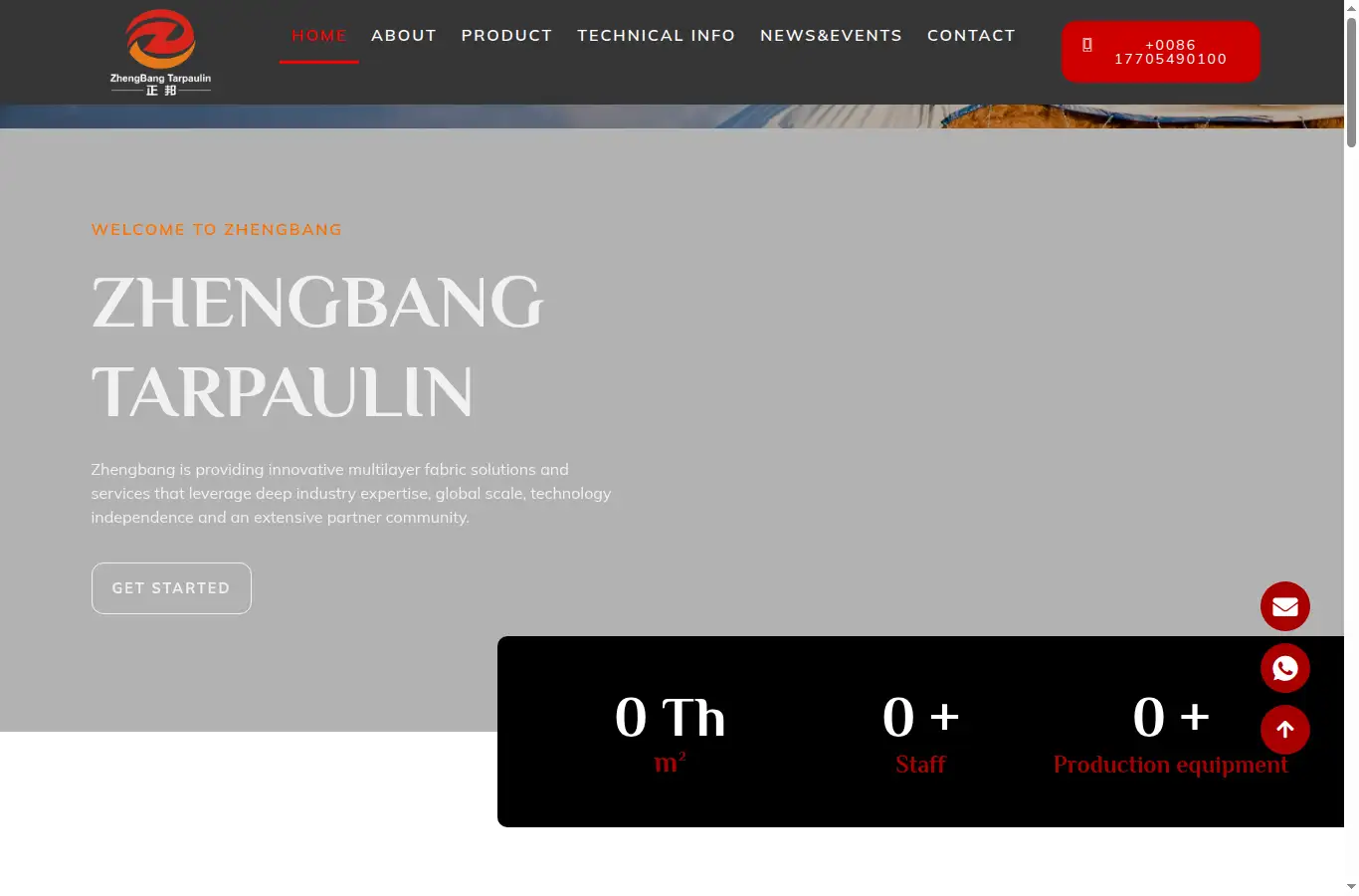 zbtarpaulin.com homepage screenshot