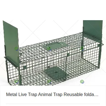 Metal Live Trap Animal Trap Reusable foldable trap for mink, cat, fox, raccoon and raccoon 80cm