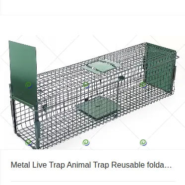 Metal Live Trap Animal Trap Reusable foldable trap for mink, cat, fox, raccoon and raccoon with 2 entries - 100 x 26 x 2