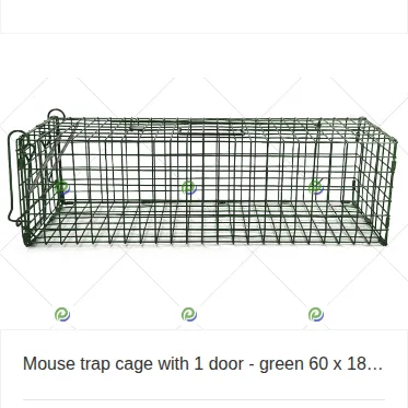 Mouse trap cage with 1 door - green 60 x 18 x 18 cm