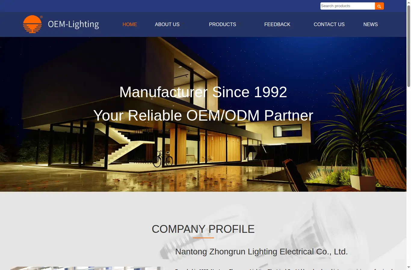 oem-lighting.com homepage screenshot