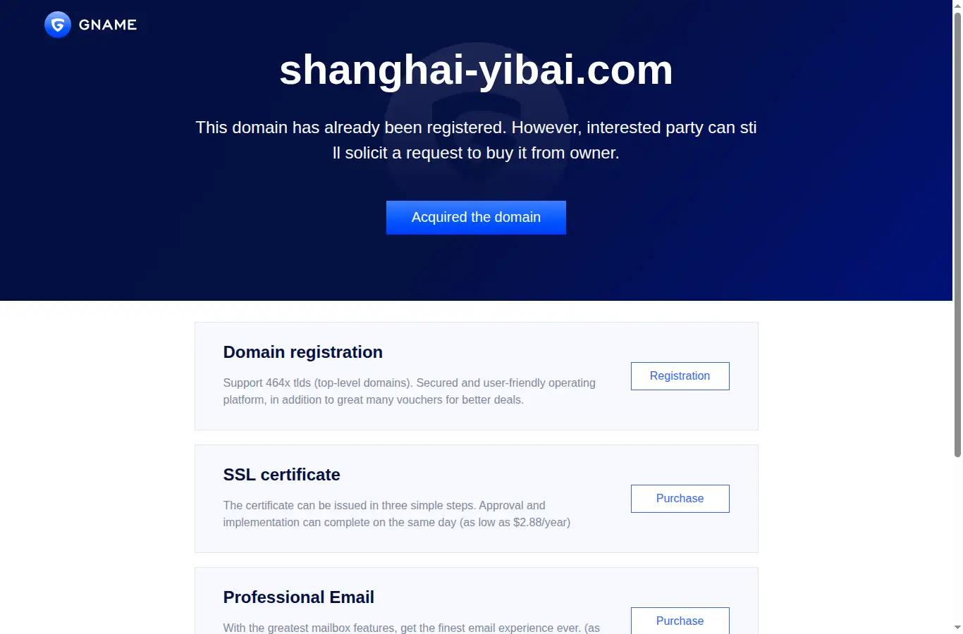 shanghai-yibai.com homepage screenshot