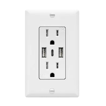 USB Wall Outlet Dual Type C Power charger