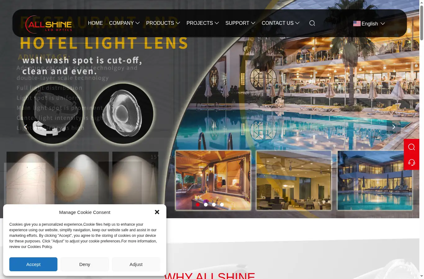 allshine-led.com homepage screenshot