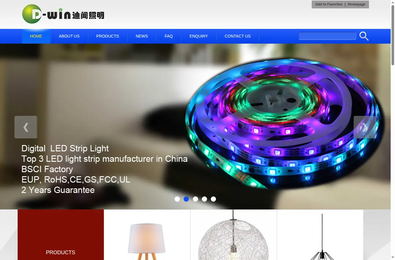 d-winlight.com homepage screenshot