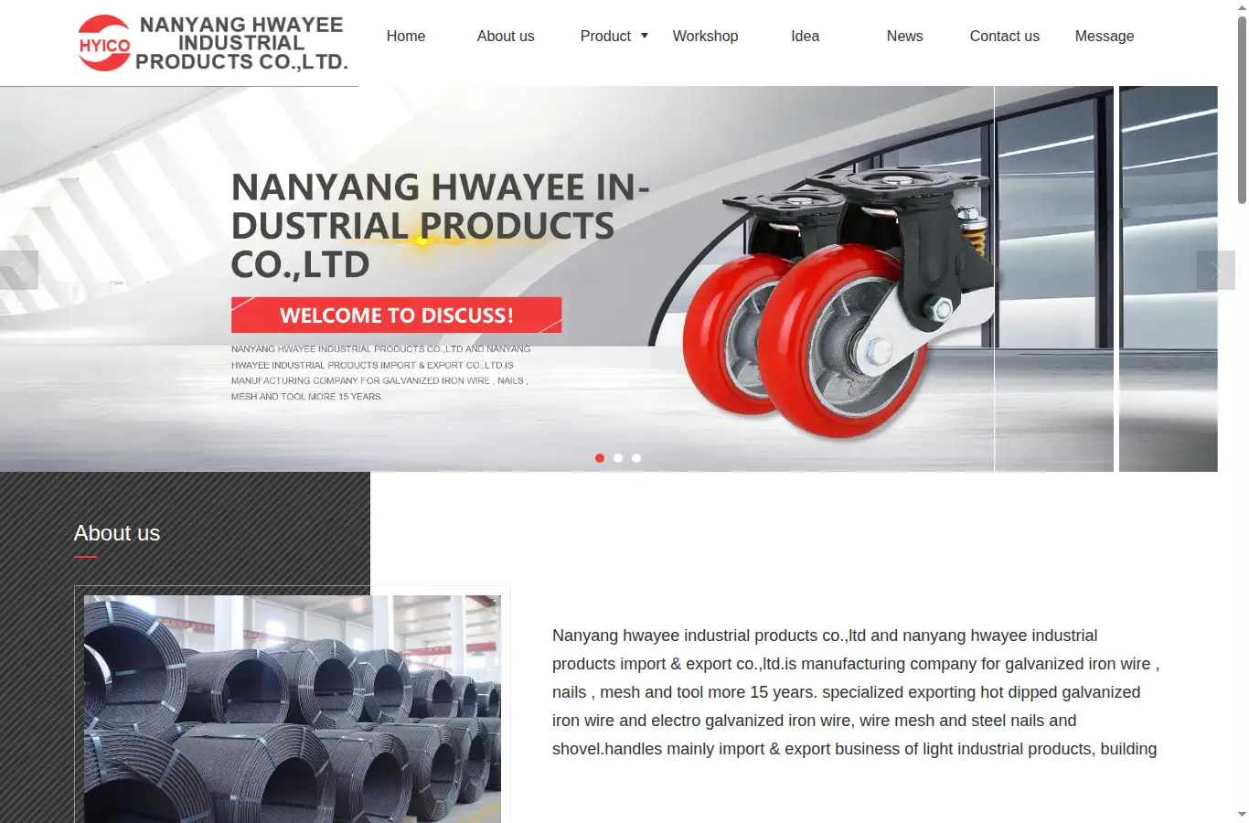 hwayee-metal.com homepage screenshot