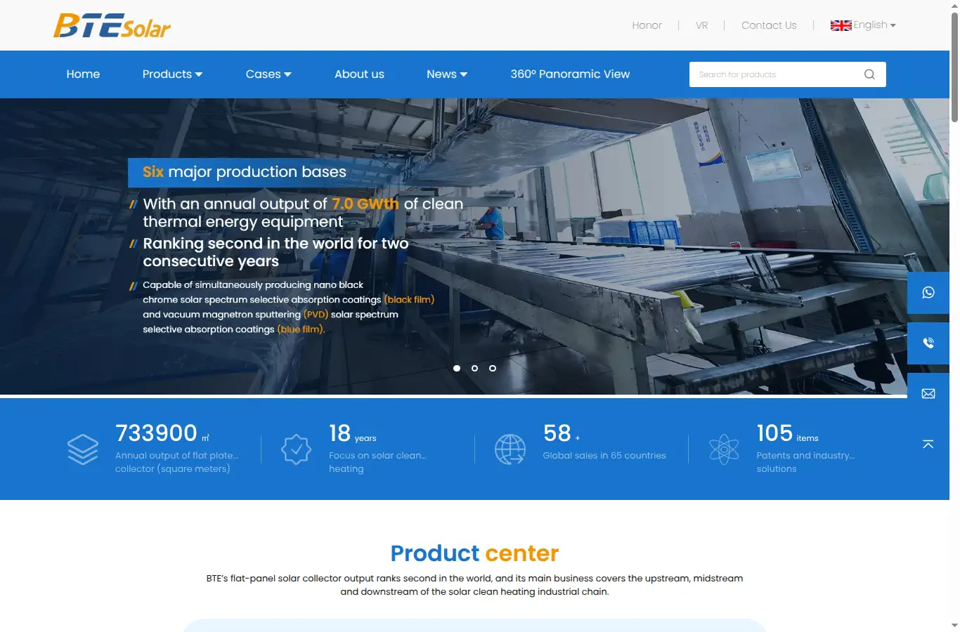 btesolar.com homepage screenshot