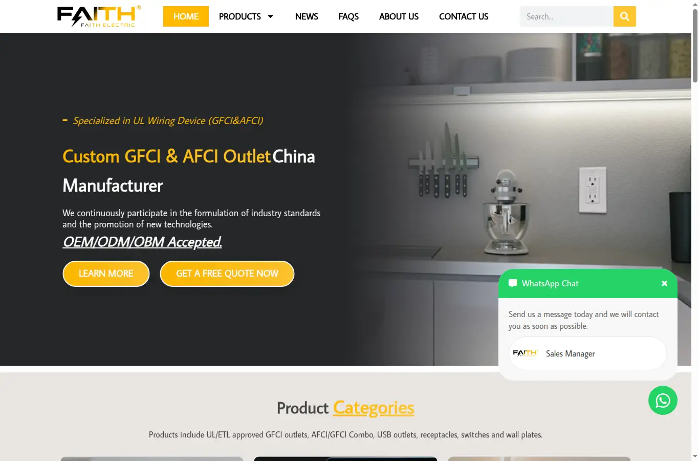 faithelectricm.com homepage screenshot