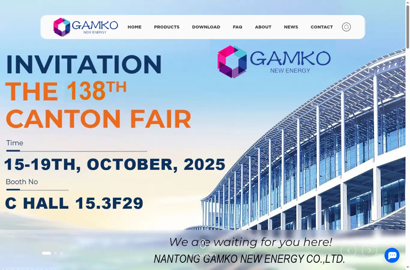 gamkosolar.com homepage screenshot