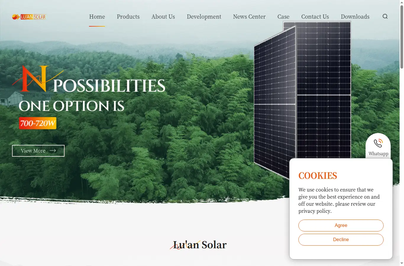 luansolar.com homepage screenshot