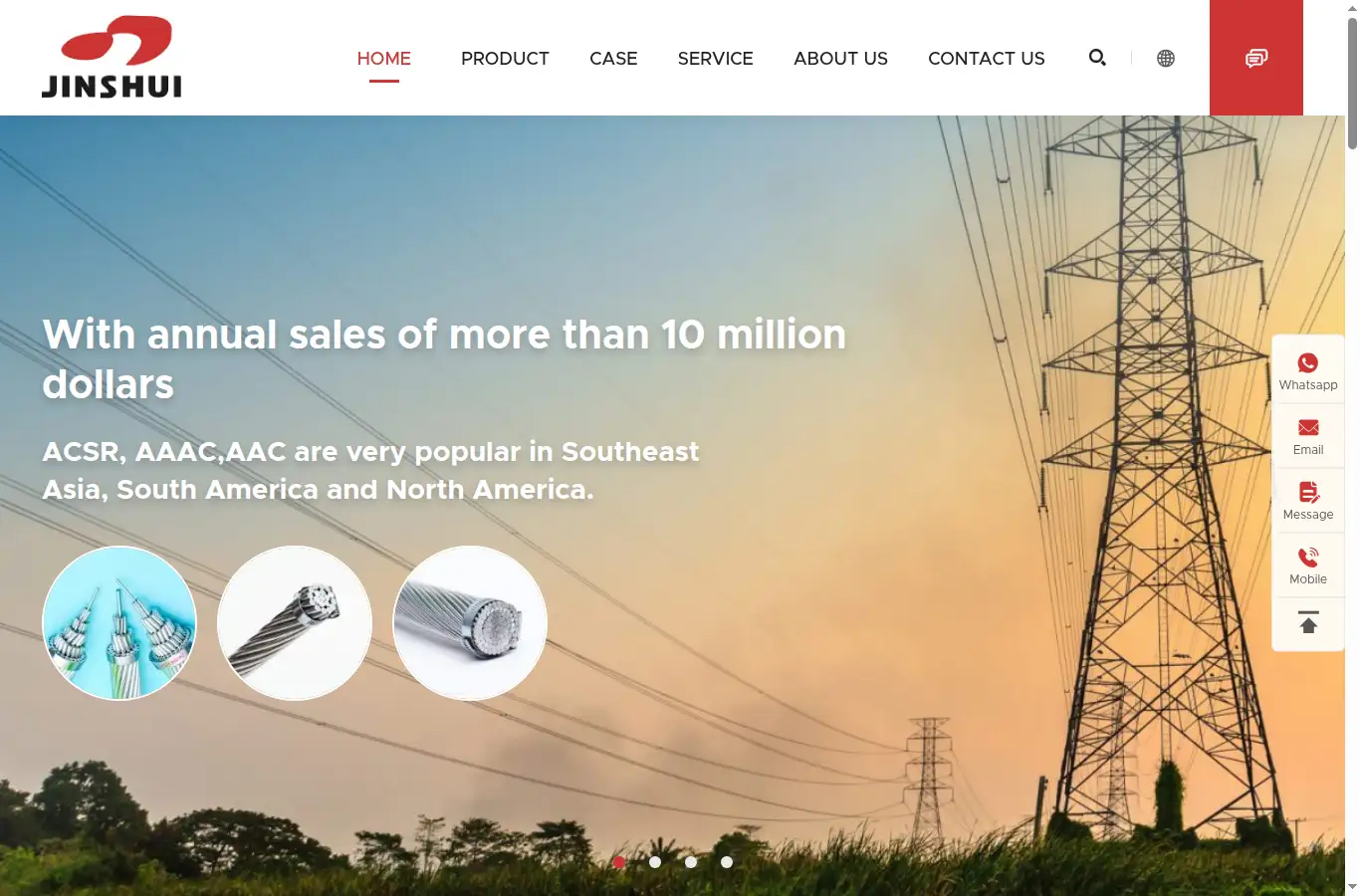 jinshuicable.com homepage screenshot