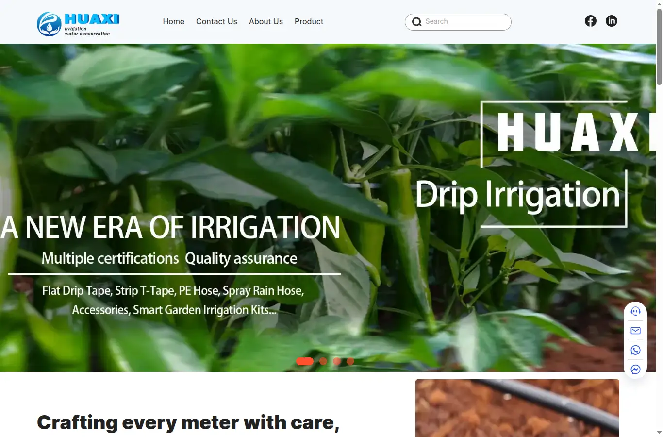 huaxi-irrigation.myaipages.com homepage screenshot