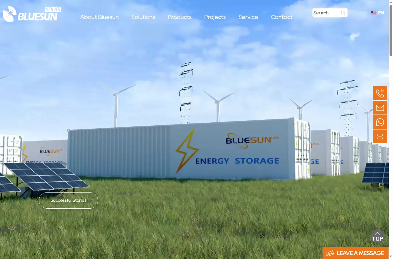 bluesunpv.com homepage screenshot