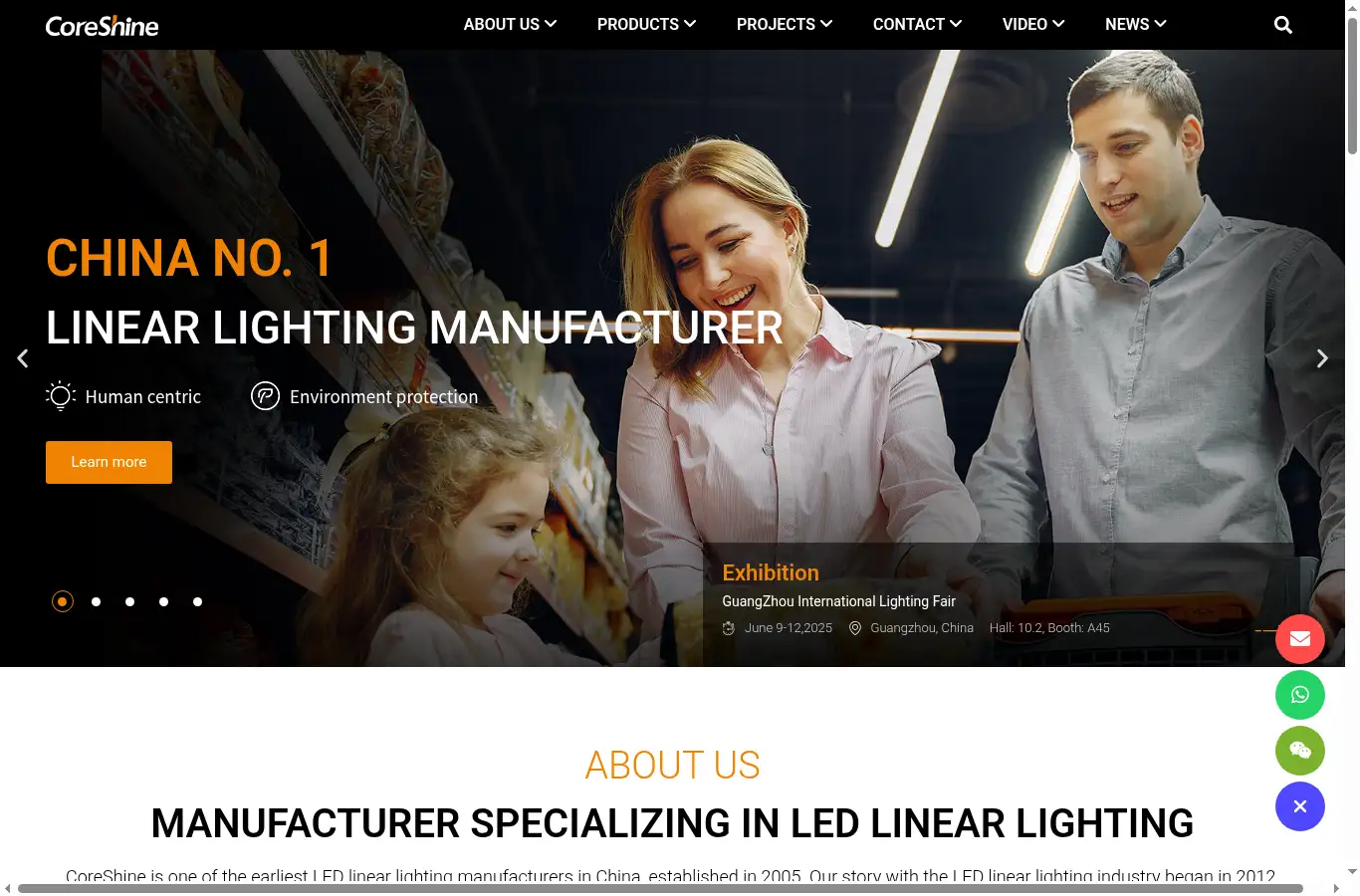 coreshine.com homepage screenshot