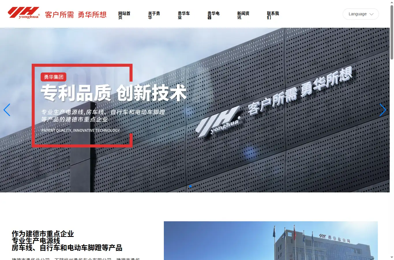 china-yonghua.com homepage screenshot