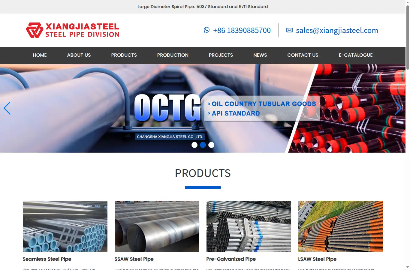 xiangjiasteel.com homepage screenshot