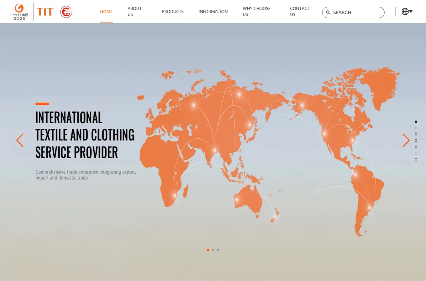 en.gztextiles.com homepage screenshot