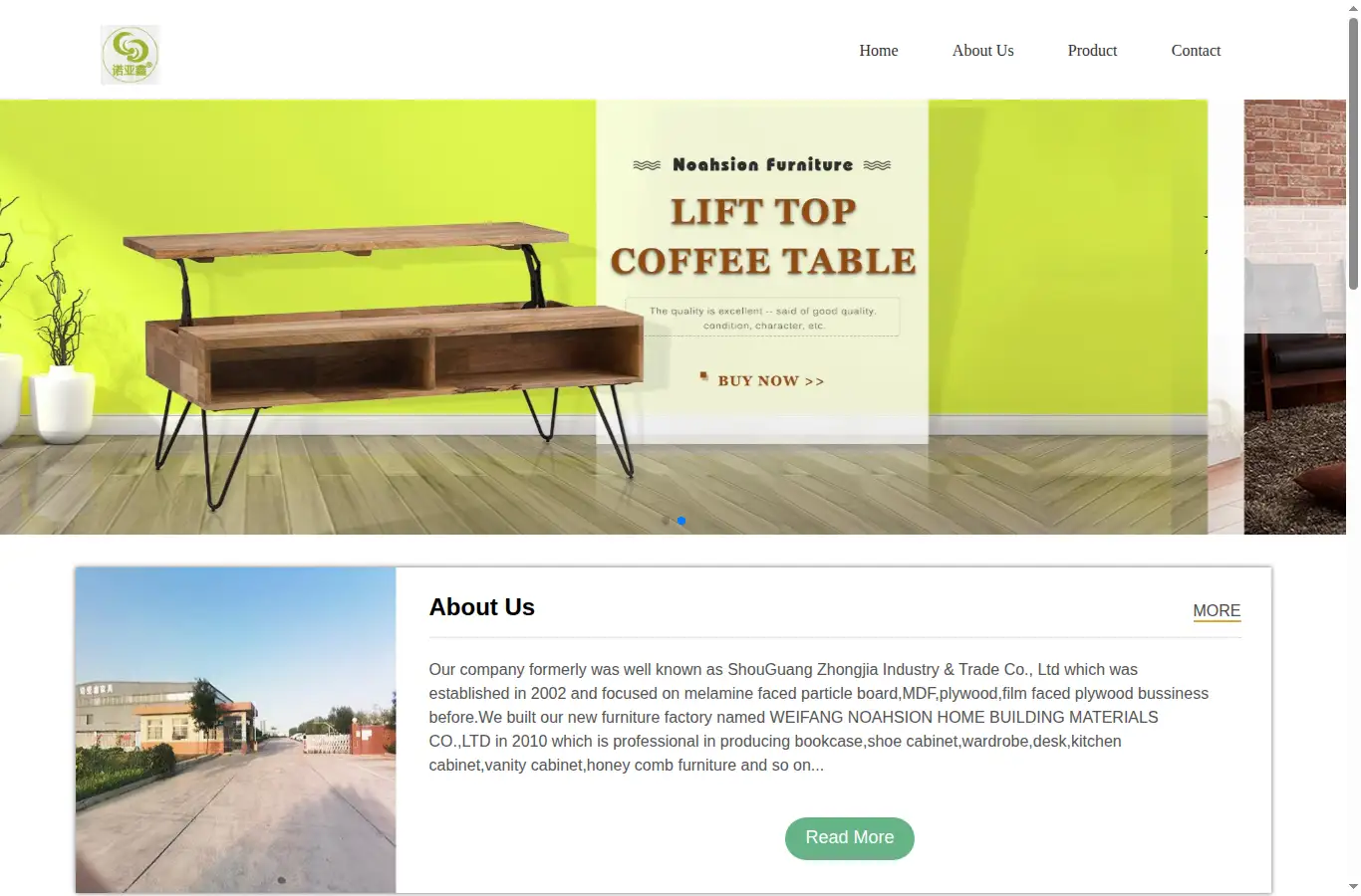 noahfurniture.com homepage screenshot