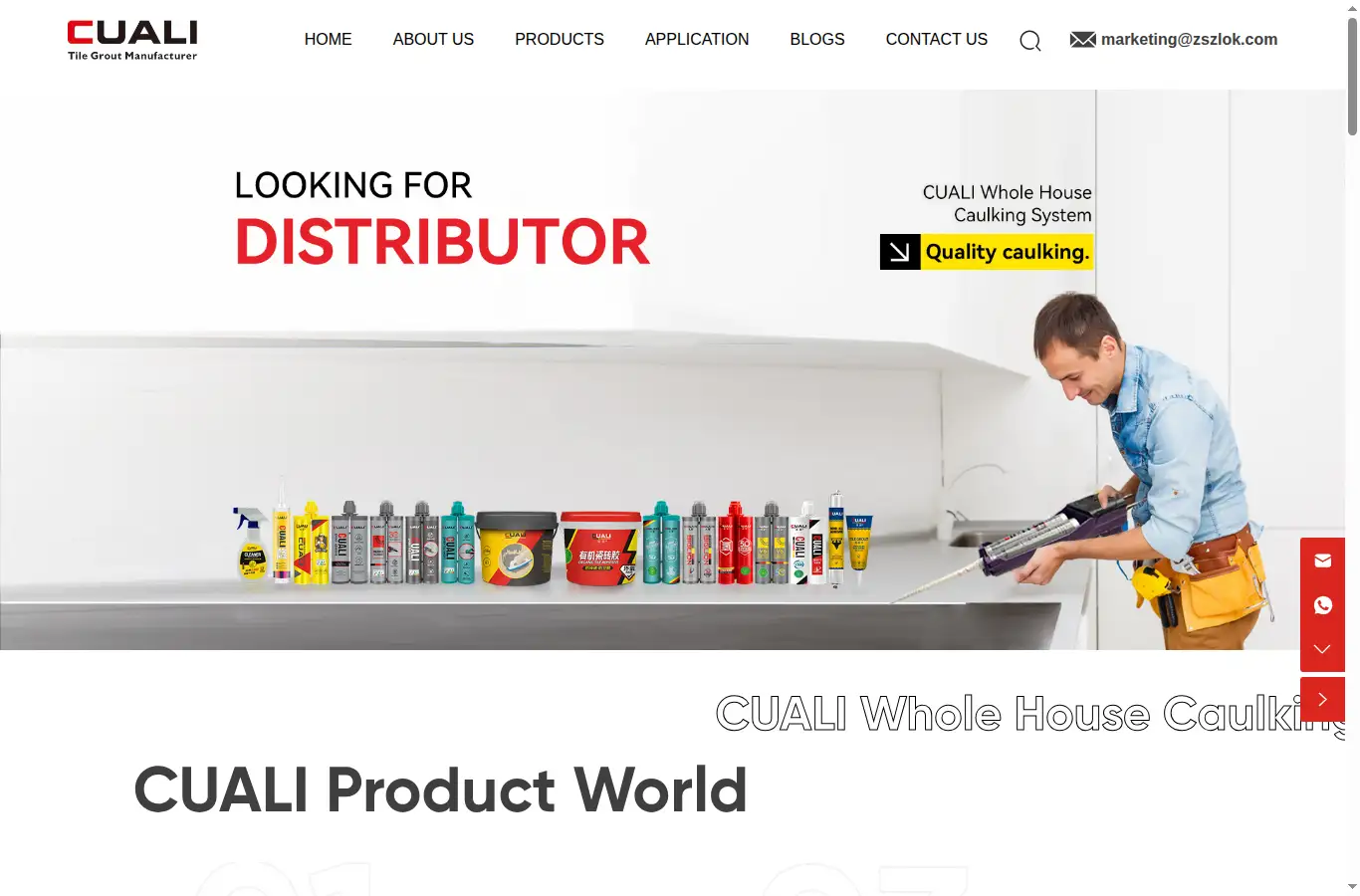 cuali-sealant.com homepage screenshot