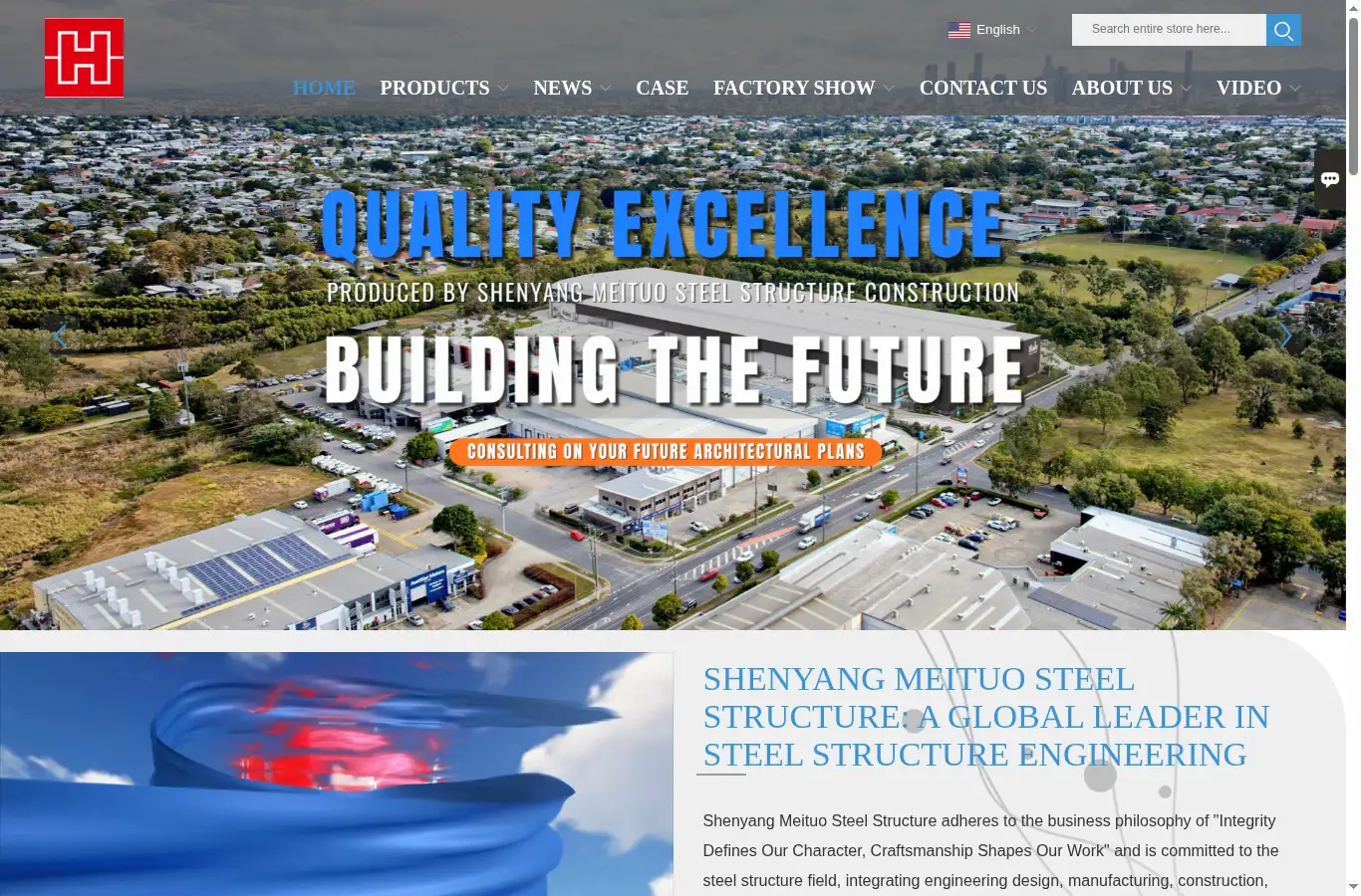 meituobuildings.com homepage screenshot