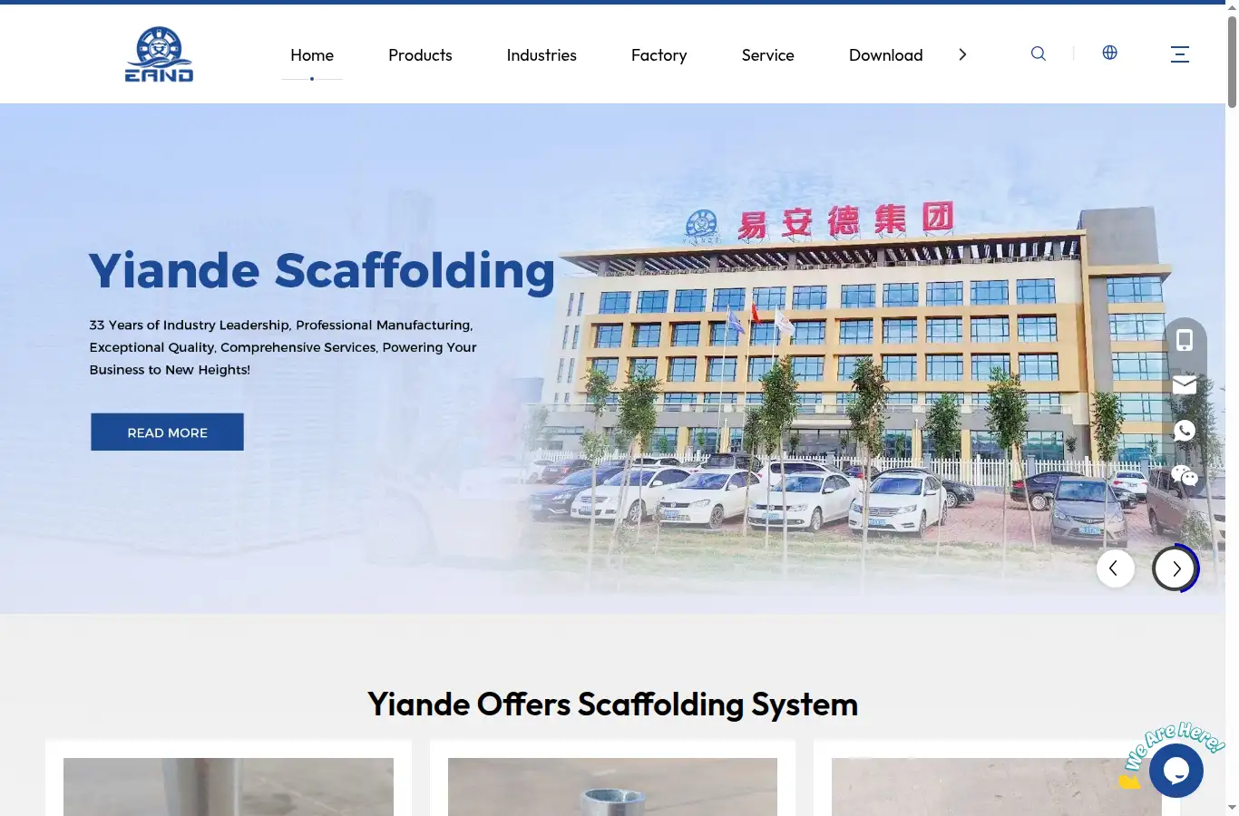 yiandescaffolding.com homepage screenshot