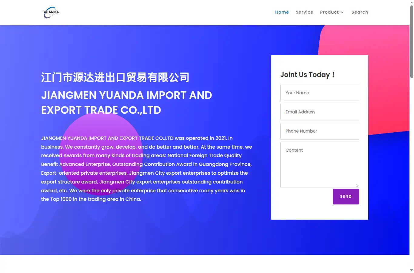 jm-yuanda.com homepage screenshot