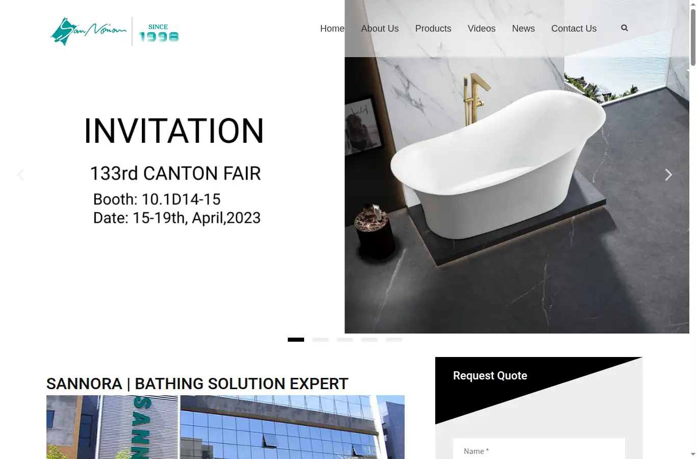 sannora-bath.com homepage screenshot