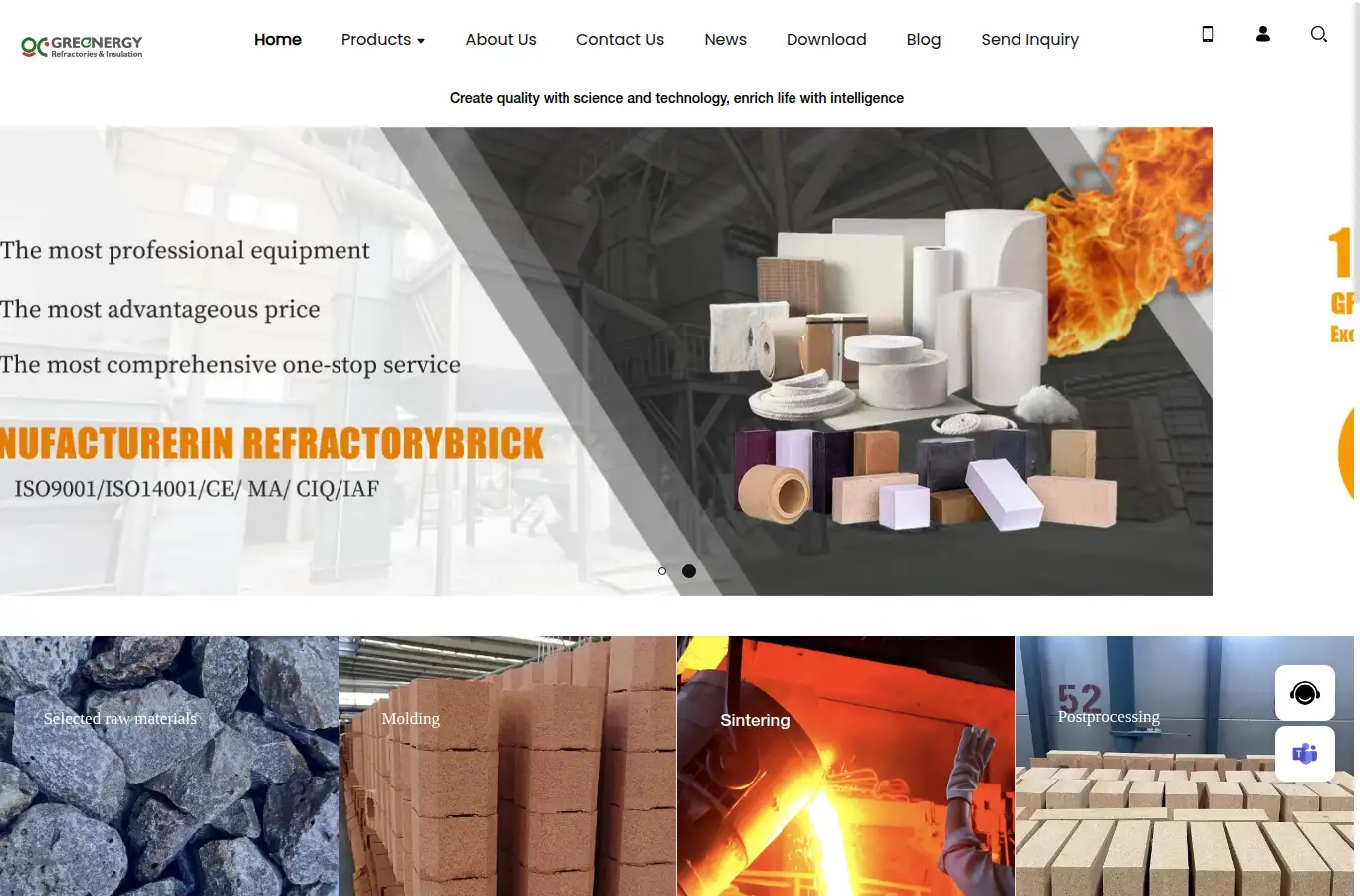 greenergyrefractories.com homepage screenshot