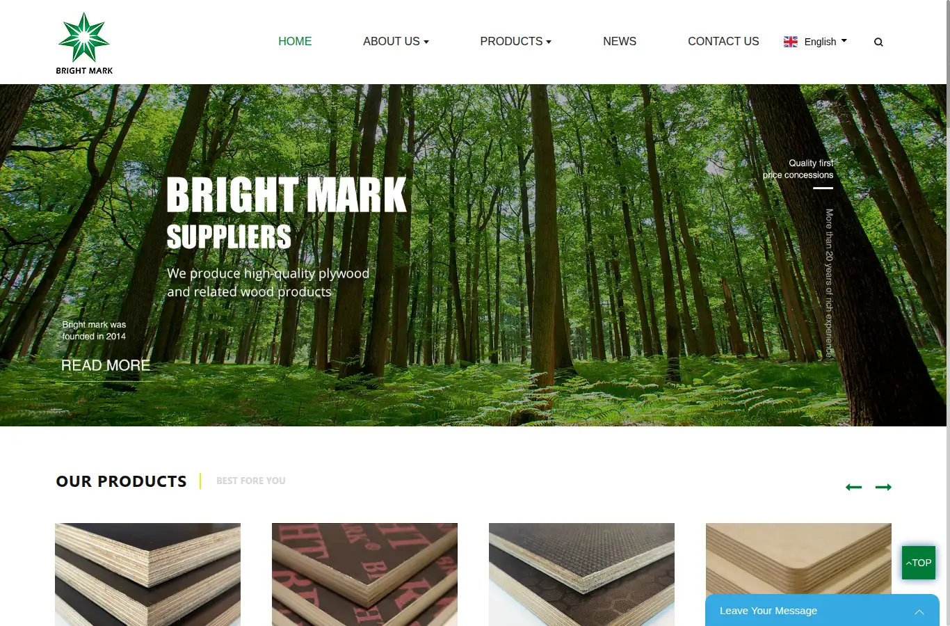 plywoodbm.com homepage screenshot