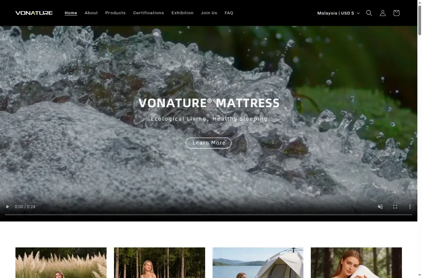 vonature.com homepage screenshot