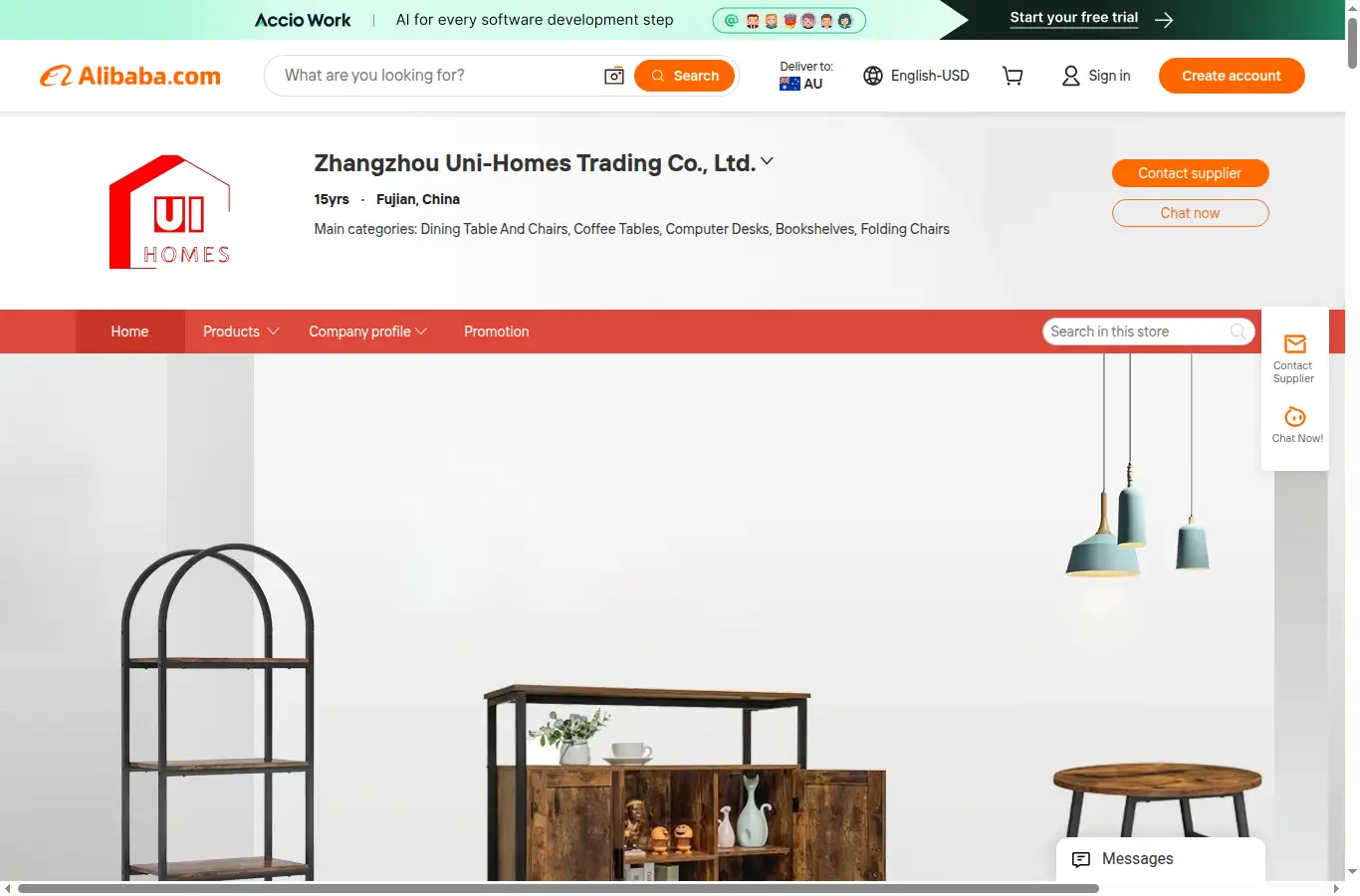 zzxc.en.alibaba.com homepage screenshot