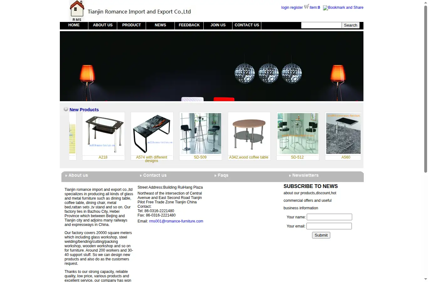 romance-furniture.com homepage screenshot