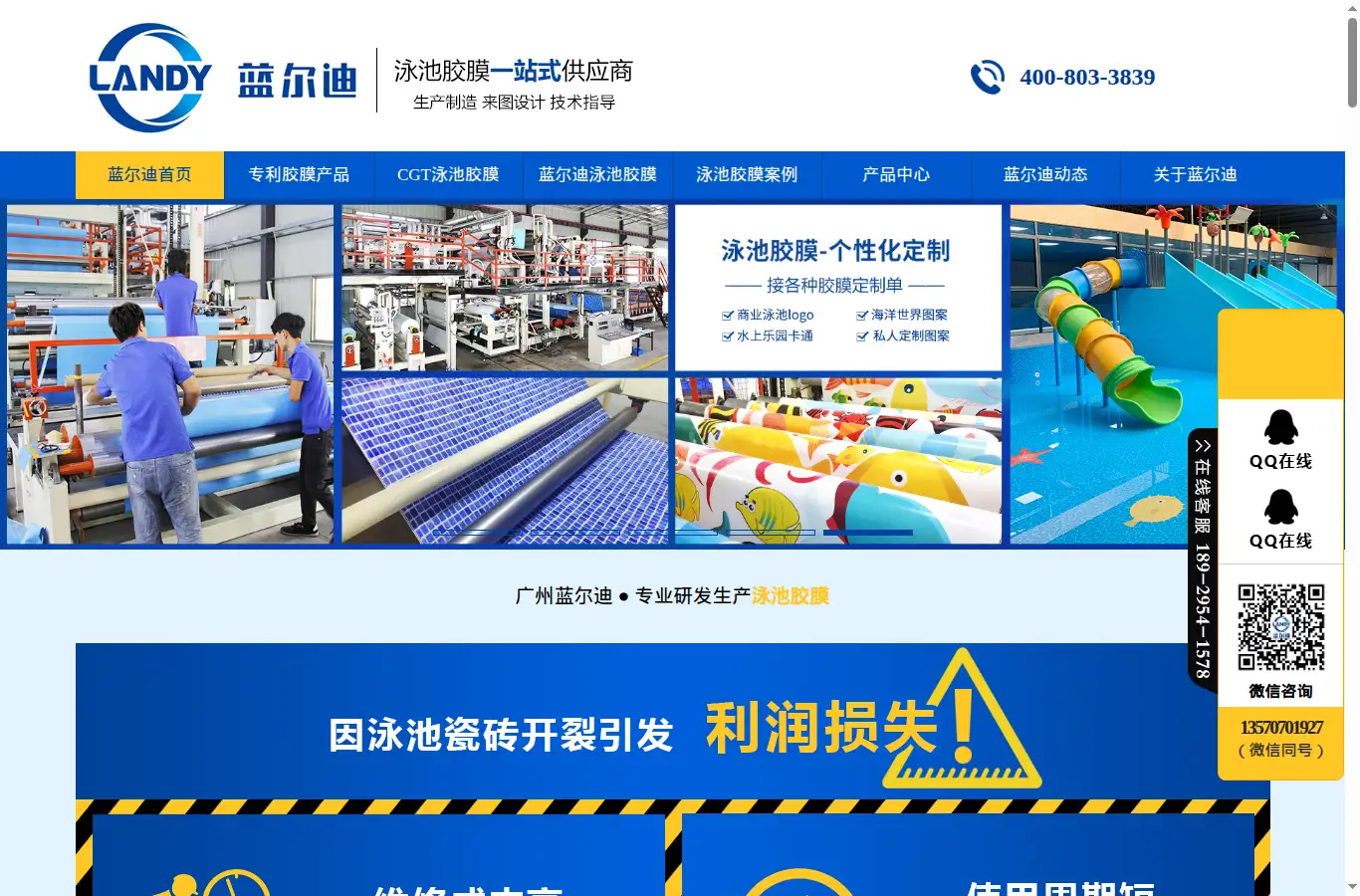 landypoolliner.com homepage screenshot